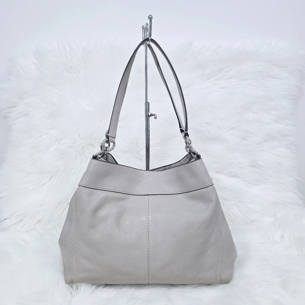 Coach Lexy Shoulder Beige Leather Purse